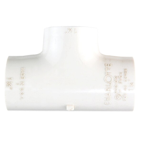 Charlotte Pipe And Foundry Charlotte Pipe Schedule 40 1-1/4 in. Slip X 1-1/4 in. D Slip PVC Tee 1 pk PVC2401 1200 - main